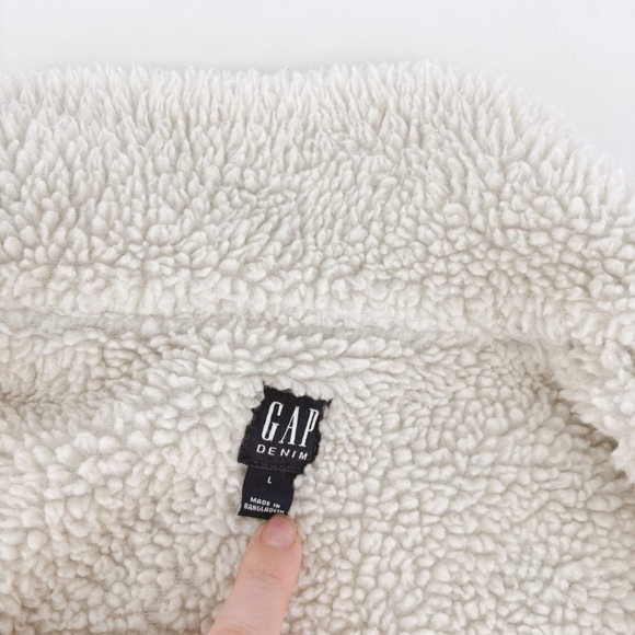 GAP | Kids Sherpa Icon Blue Denim Jean Jacket | Size L - Picture 7 of 8
